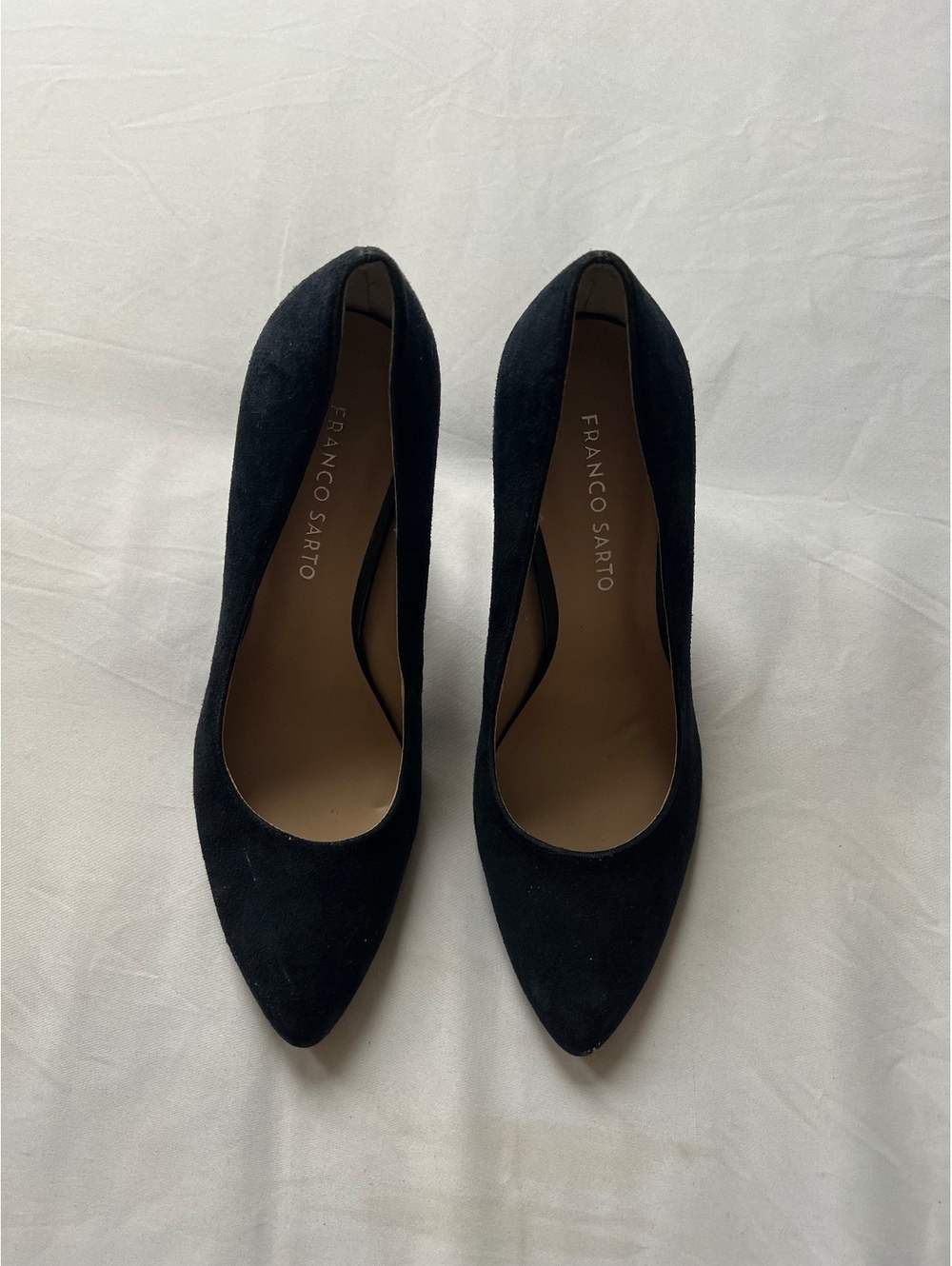 Franco Sarto Black Suede Pumps